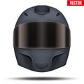 Black motor racing helmet with glass visor.