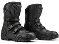 Black Motorcycle Boots with Buckles and Treaded Soles Royalty Free Stock Photo