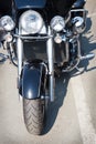 black motorcycle close-up
