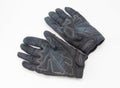 Black Motorcycle gloves isolated Royalty Free Stock Photo