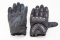 Black Motorcycle gloves isolated Royalty Free Stock Photo