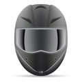 Black Motorcycle Helmet. Front View Isolated On A White Background. Vector Illustration. Royalty Free Stock Photo