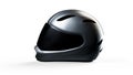 Black motorcycle helmet isolated on white Mockup 3D rendering Royalty Free Stock Photo