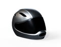 Black motorcycle helmet isolated on white Mockup 3D rendering Royalty Free Stock Photo