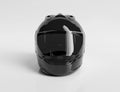 Black motorcycle helmet isolated on white Mockup 3D rendering Royalty Free Stock Photo