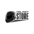 Black motorcycle helmet logo on a white background Royalty Free Stock Photo