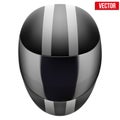 Black motorcycle helmet with strip