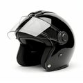 Black Motorcycle Helmet With Visor - Isolated On White Background Royalty Free Stock Photo