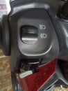 Black motorcycle light switch holder Royalty Free Stock Photo
