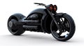 Black motorcycle photo realistic illustration - Generative AI.