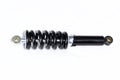 Black motorcycle shock absorber on white