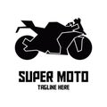 Black super moto logo Royalty Free Stock Photo