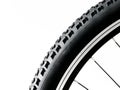 Black mountain bike wheel detail Royalty Free Stock Photo