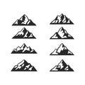 Black Mountain Clip art set Royalty Free Stock Photo