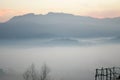 Black Mountain On Misty Morning