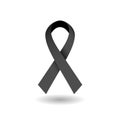 Black mourning ribbon - 3D vector symbol