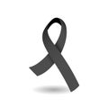 Black mourning ribbon - 3D vector symbol