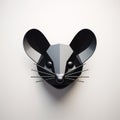 Black Mouse Head On White Background: A Filip Hodas-inspired Interactive Installation