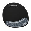 Black mouse pad with gel wrist rest isolated on white background Royalty Free Stock Photo