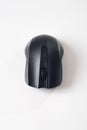 Black mouse on white background, computer gadget, Royalty Free Stock Photo