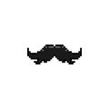 Black moustache sticker pixel art vector