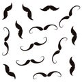 Black moustaches hipster fashion pattern