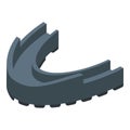 Black mouthguard icon isometric vector. Dental guard