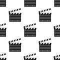 Black Movie Clapboard Seamless Pattern