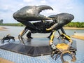 Black Mud crab sculpture is the iconic landmark of Krabi, Thailand.