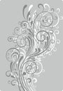 Black multi floral branch. Decorative filigree floral design stencil cdr x6 by nayab