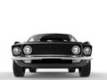 Black muscle car - front closeup shot