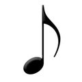 Black Music note, isolated