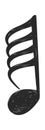 Black music note sketched symbol Royalty Free Stock Photo