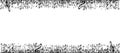 Black music notes frame on white background