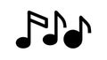 Black Music Notes, Melody and Song Element Icon, vector design Generative AI Royalty Free Stock Photo