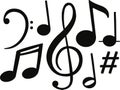 Black music notes symbols vector Royalty Free Stock Photo