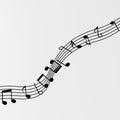 Black music notes with white background, 3d rendering Royalty Free Stock Photo