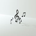 Black music notes with white background, 3d rendering Royalty Free Stock Photo