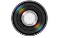 Black music record with colored rainbow reflection light