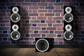 Black music speakers Royalty Free Stock Photo