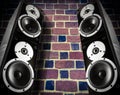 Black music speakers Royalty Free Stock Photo