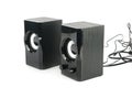 Black music speakers isolated on white Royalty Free Stock Photo