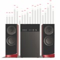 Black music speakers with red accents Royalty Free Stock Photo