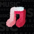 Black music template with fluffy quaver musical note Vector