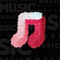 Black music template with fluffy quaver musical note Vector Royalty Free Stock Photo