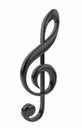 Black musical note 3D. Icon isolated Royalty Free Stock Photo