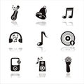 black musical tools icons