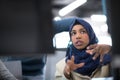 Black muslim female software developer at work Royalty Free Stock Photo