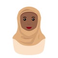 Black Muslim Woman with Hijab Avatar Icon