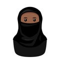 Black Muslim Woman with Niqab Avatar Icon